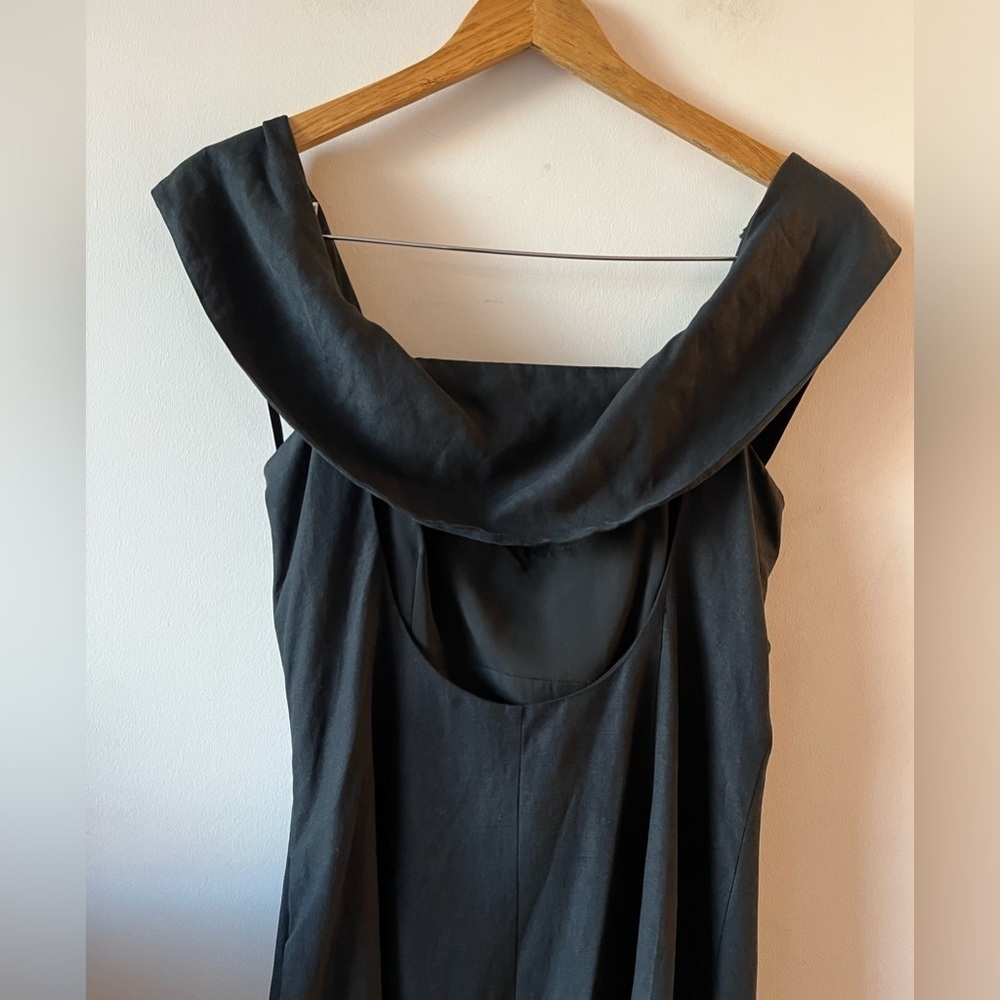 Ted Baker Linen-Silk Elegant Black Dress Size 3 - Picture 4 of 11